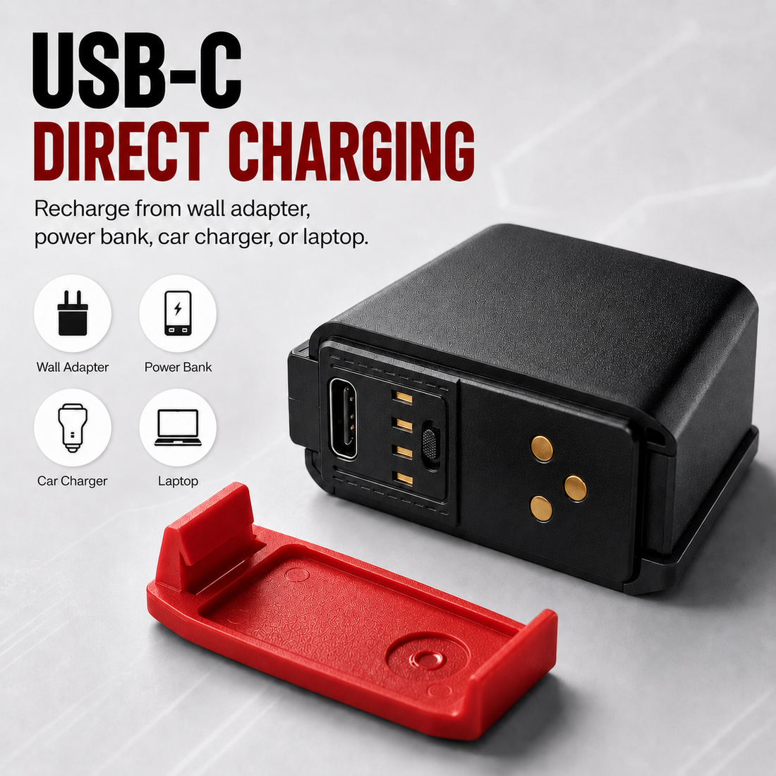 SRAM AXS compatible replacement bike battery with USB-C charging port