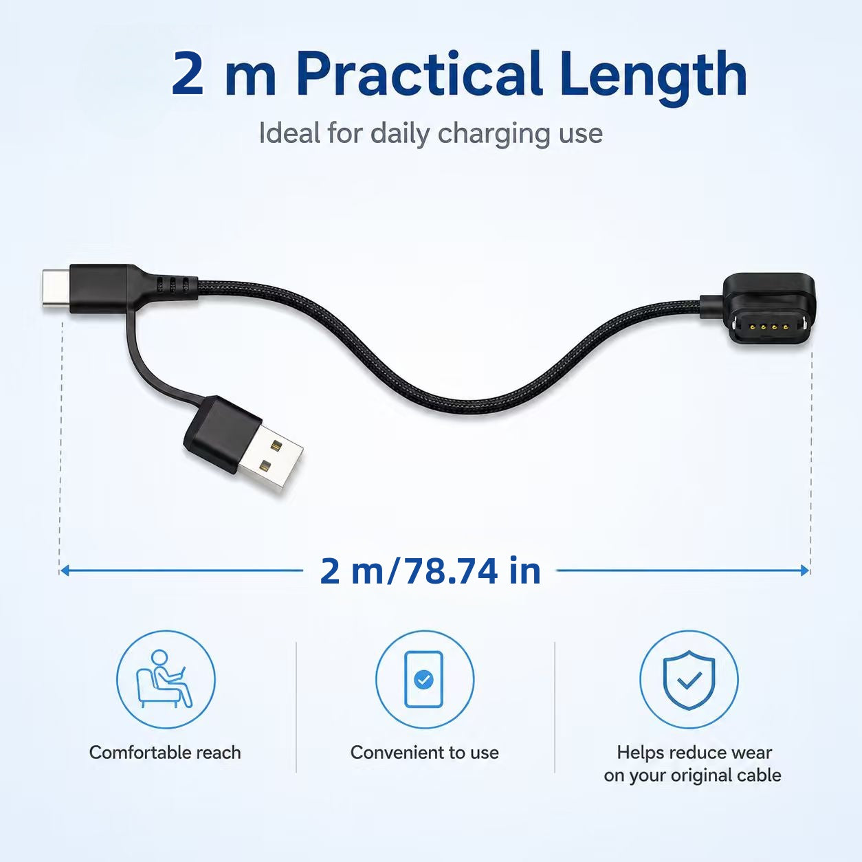 59 inch magnetic charging cable for Shimano Di2 12-speed electronic derailleur charging