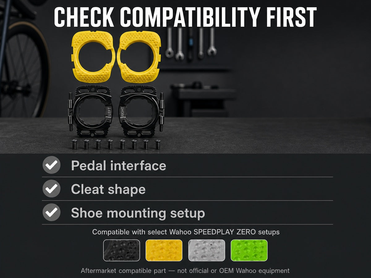 Road Bike Cleat Set Compatible with Wahoo SPEEDPLAY ZERO, 4 Colors
