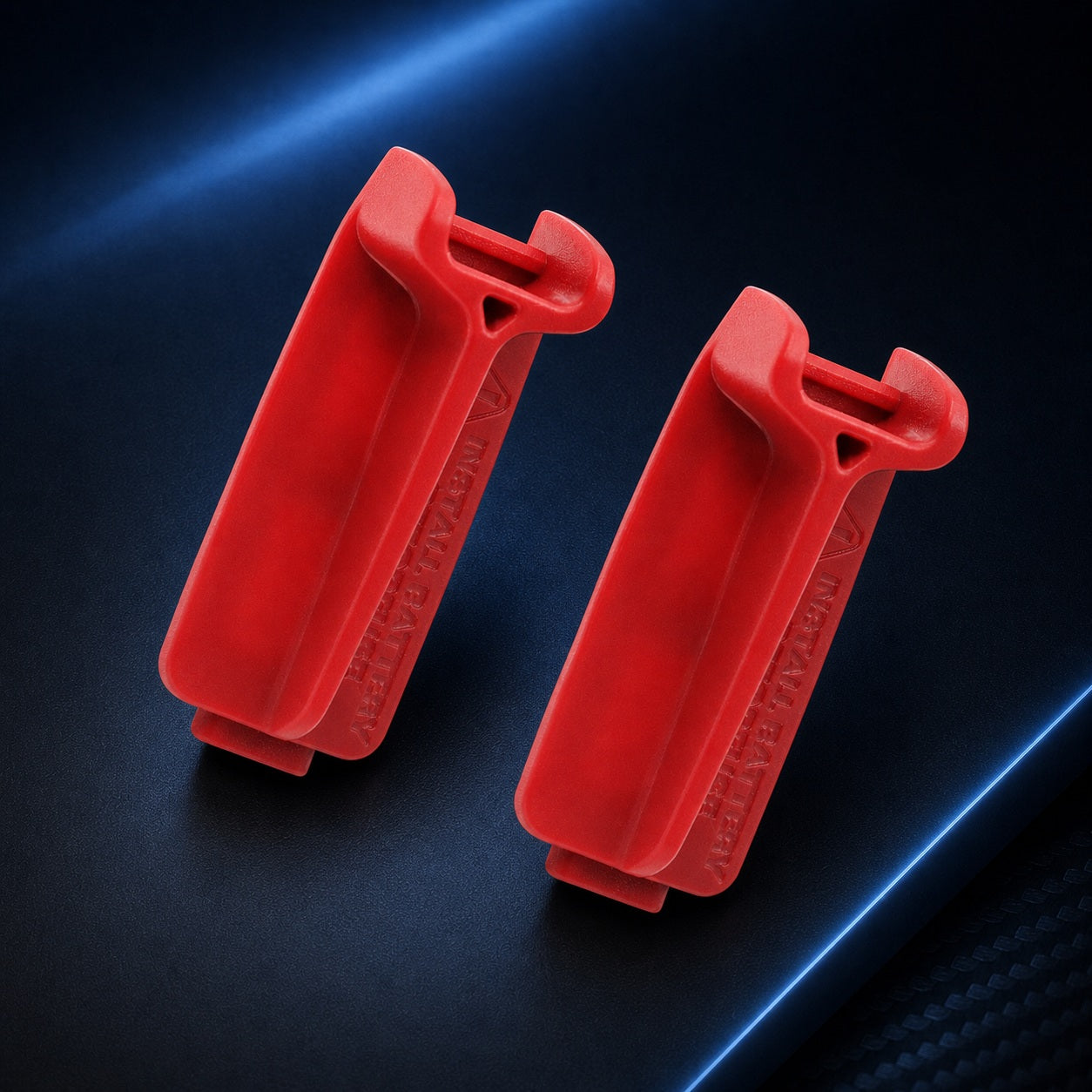 two red rear derailleur battery protector covers for select SRAM AXS eTap components
