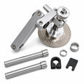 Bike disc brake mount facing tool kit with full accessories on white background
