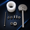 Bicycle hub and freehub bearing puller kit components on white background