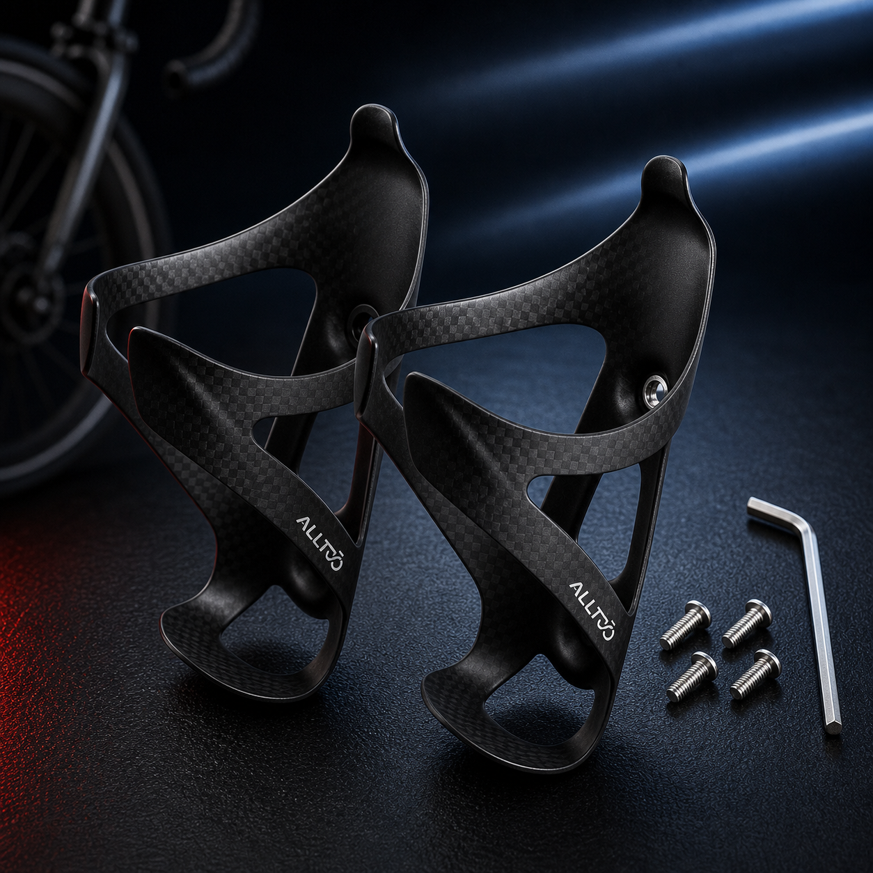 2-pack carbon fiber bike bottle cages for road and mountain bikes