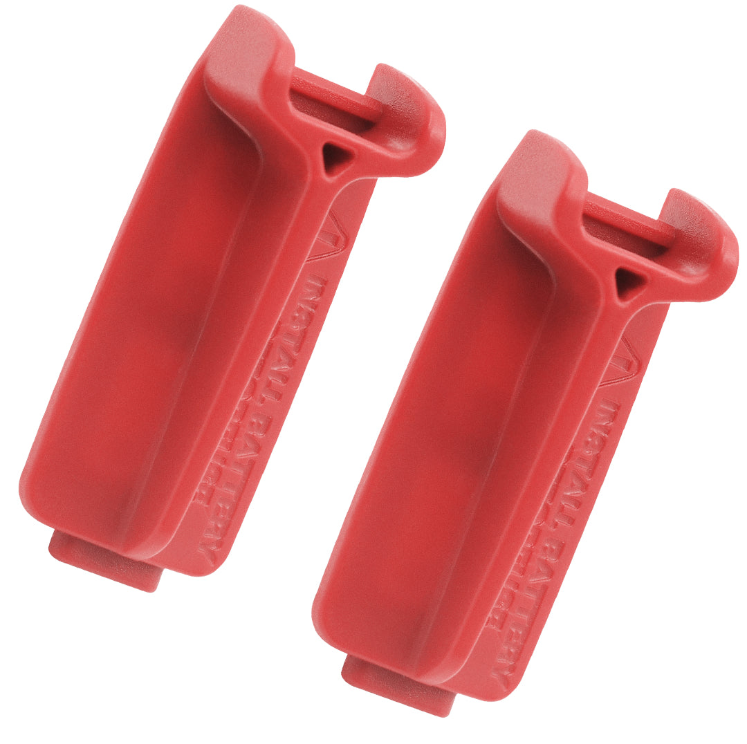 two red rear derailleur battery protector covers for select SRAM AXS eTap components
