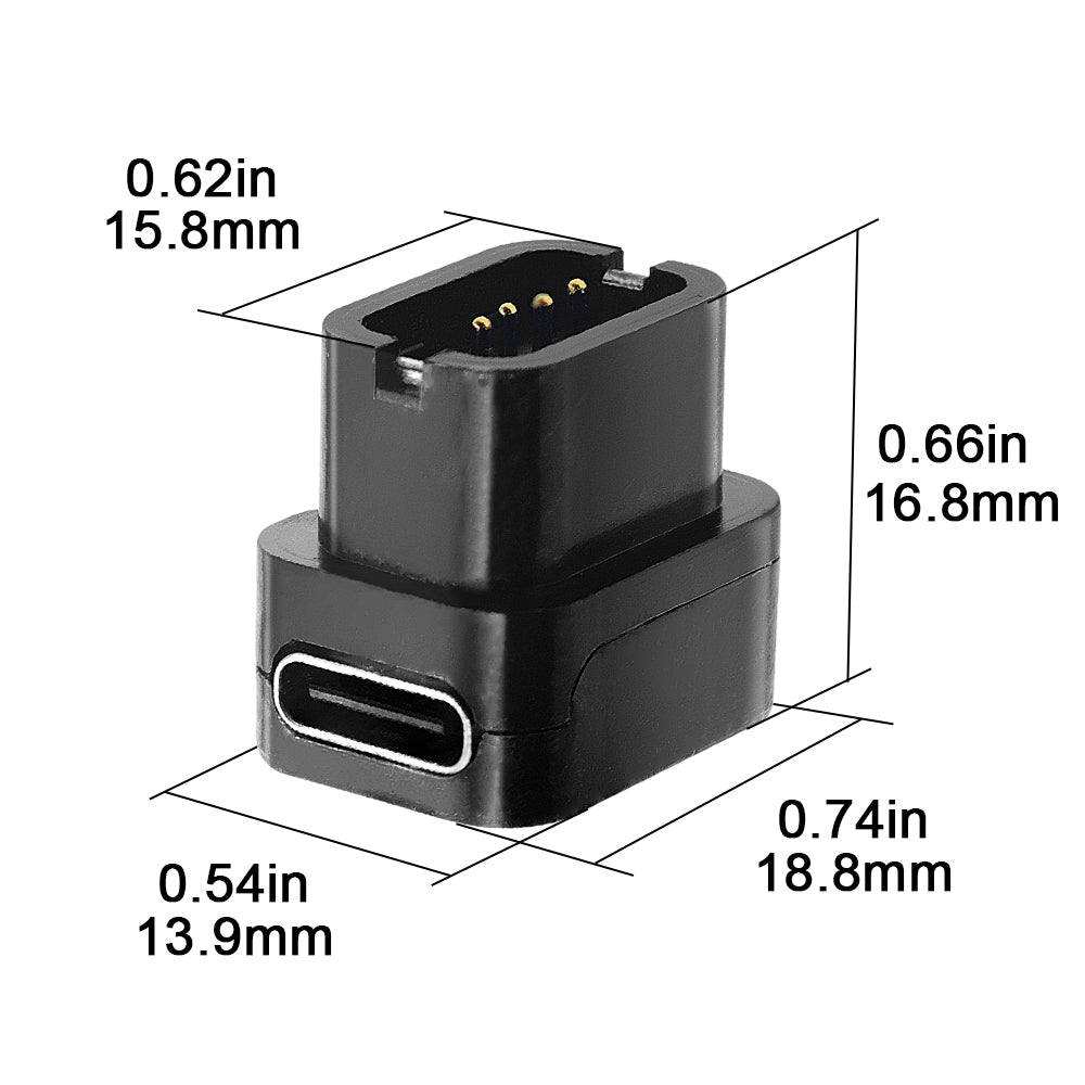 Compact USB-C charging adapter size details for Shimano Di2 EC300 compatible systems