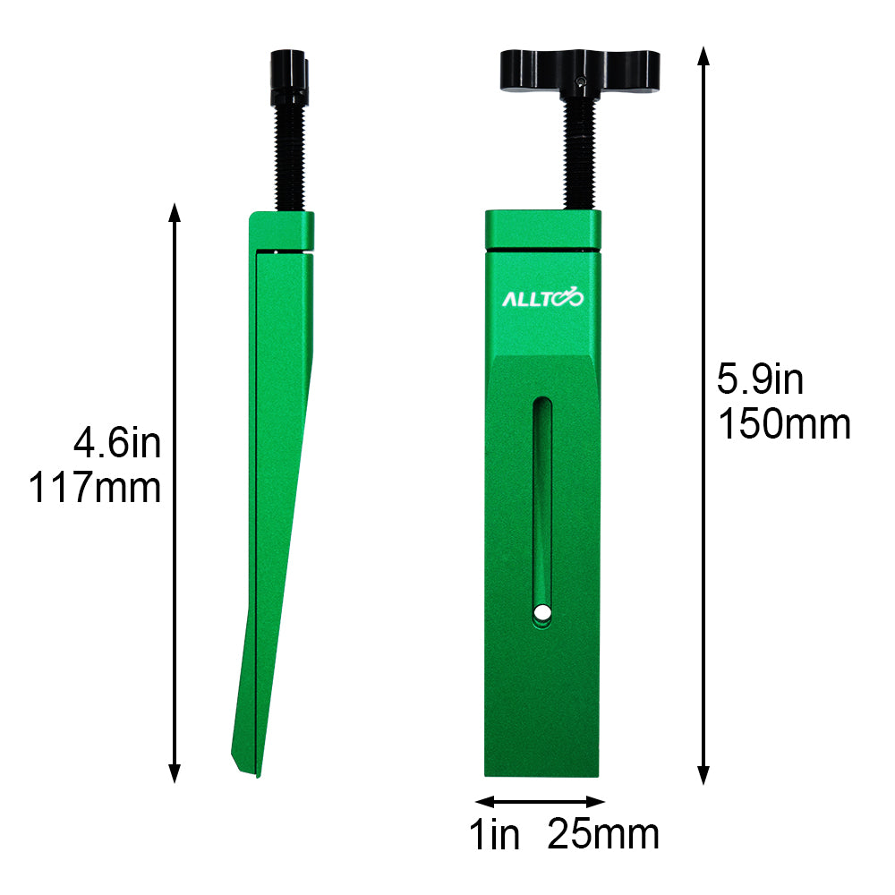 Brake piston press tool dimensions for hydraulic disc brake calipers