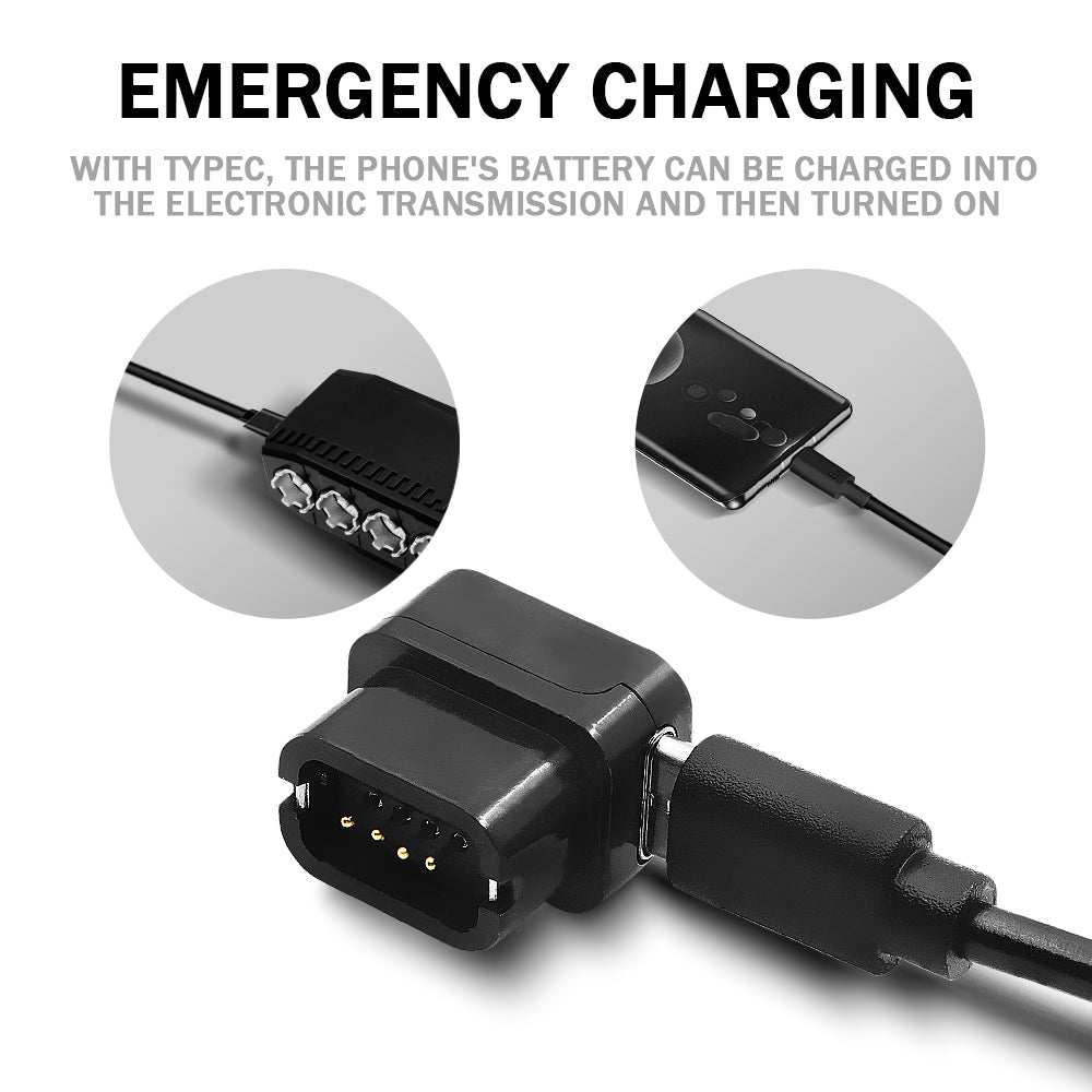 Emergency USB-C charging adapter for Shimano Di2 compatible road bike systems