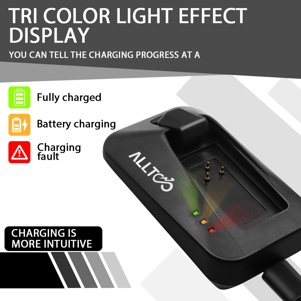 SRAM AXS compatible charger with tri-color charging status indicator display