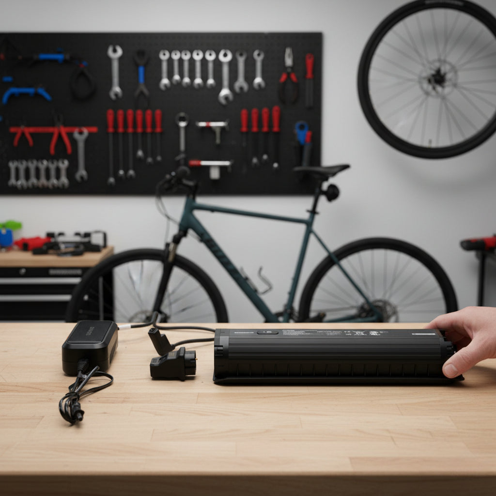 SM-BTE80 Charging Adapter
Off-bike charging connection for compatible STEPS rack batteries.