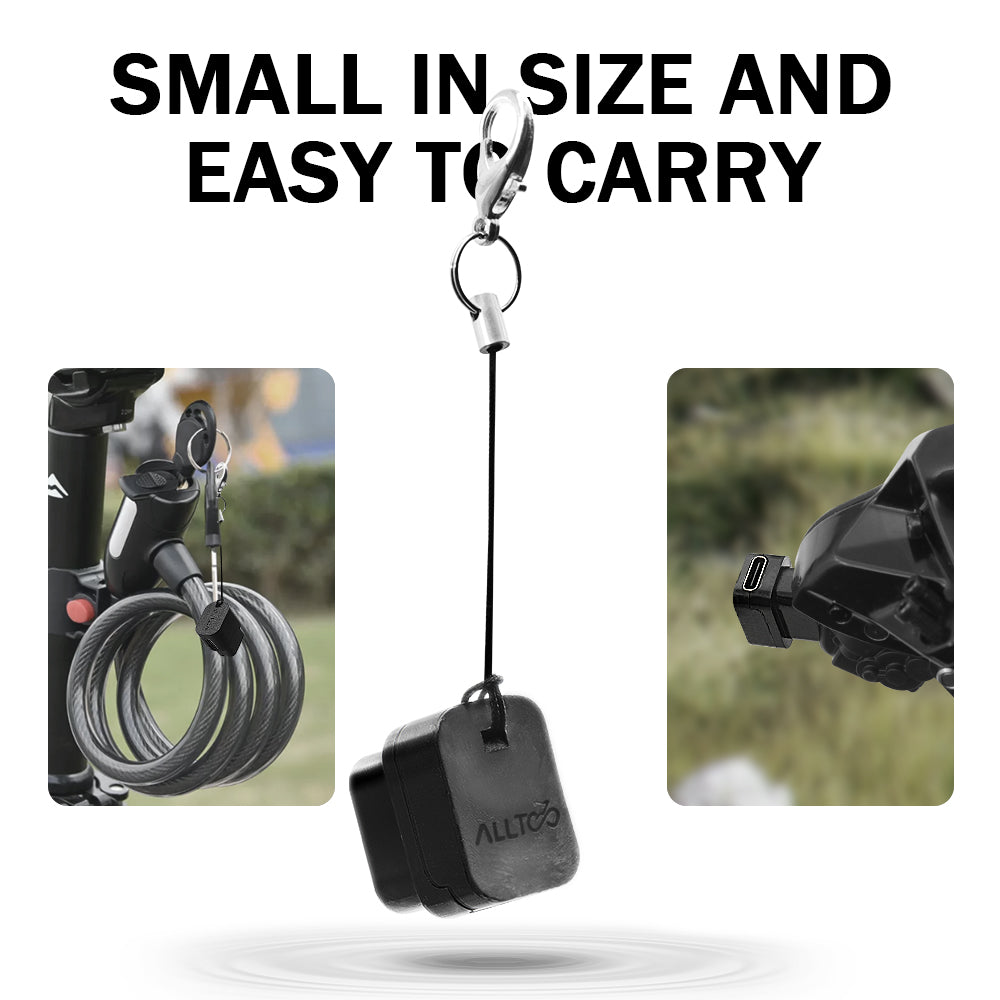 Small portable Shimano Di2 compatible USB-C charging adapter for cycling travel