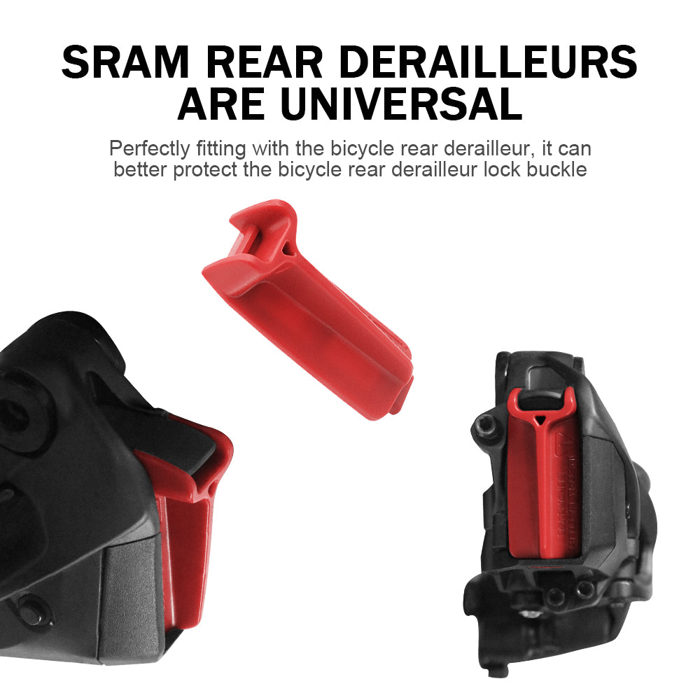 two red rear derailleur battery protector covers for select SRAM AXS eTap components
