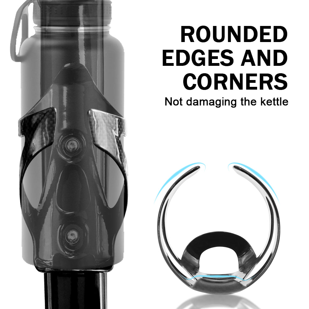 carbon fiber bottle cage mounted on road bike frame