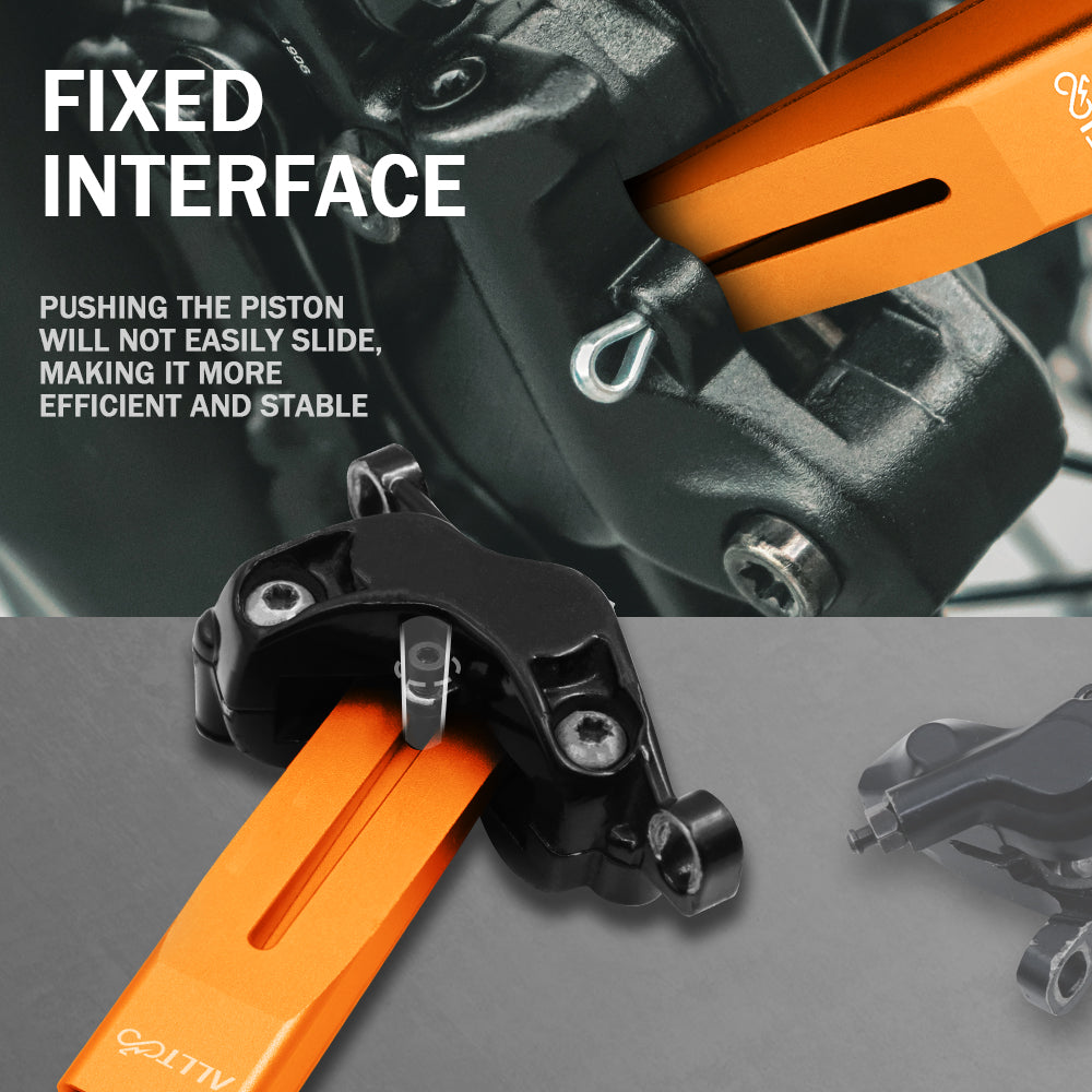 Brake piston press tool retracting caliper pistons during pad replacement