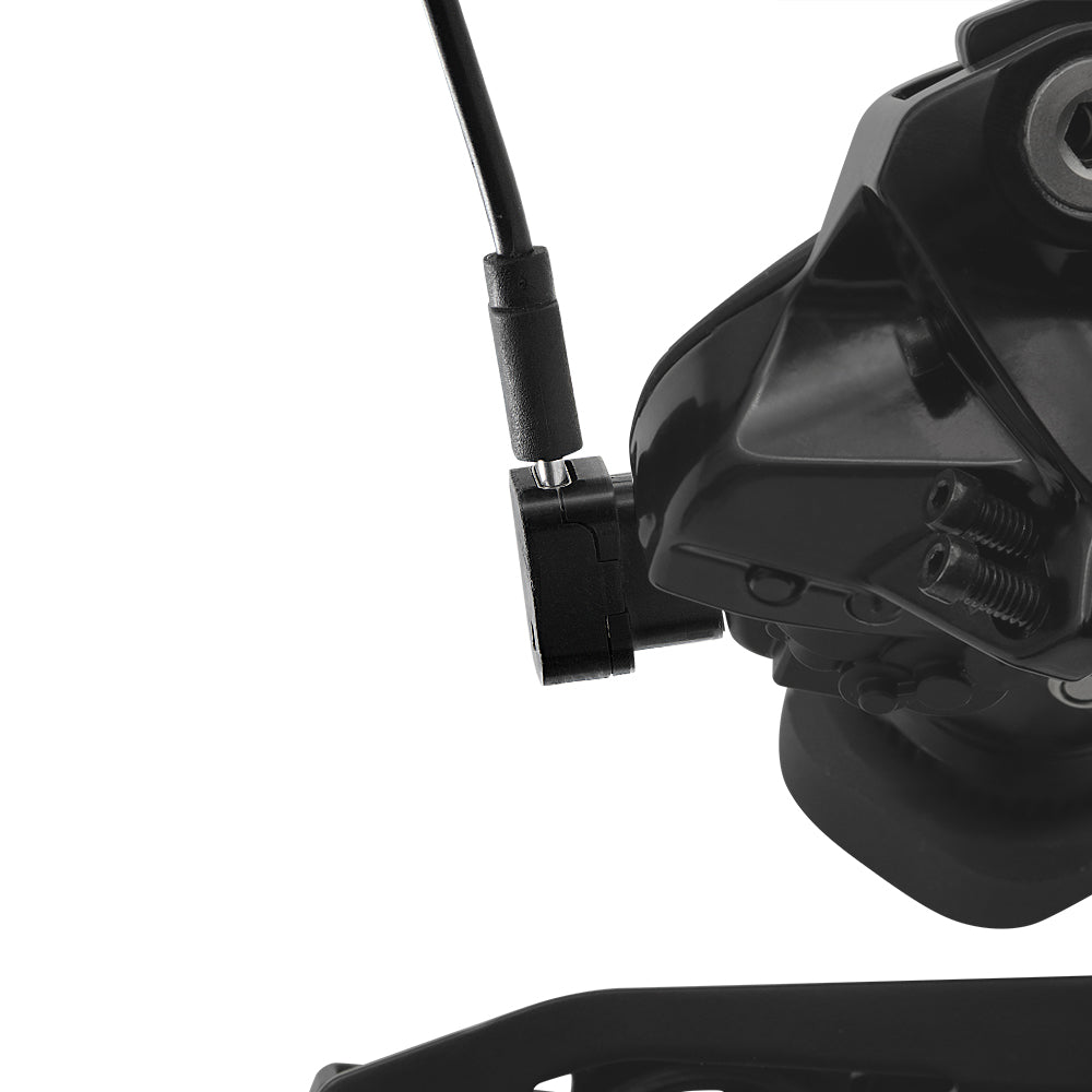 USB-C charging adapter connected to Shimano Di2 4-pin charging interface