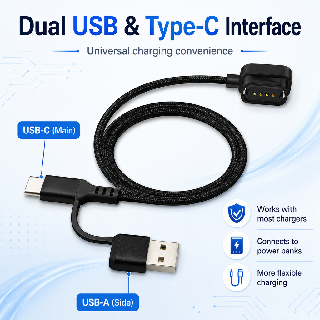 Magnetic 4-pin connector cable for Shimano EW-EC300 style Di2 charging ports