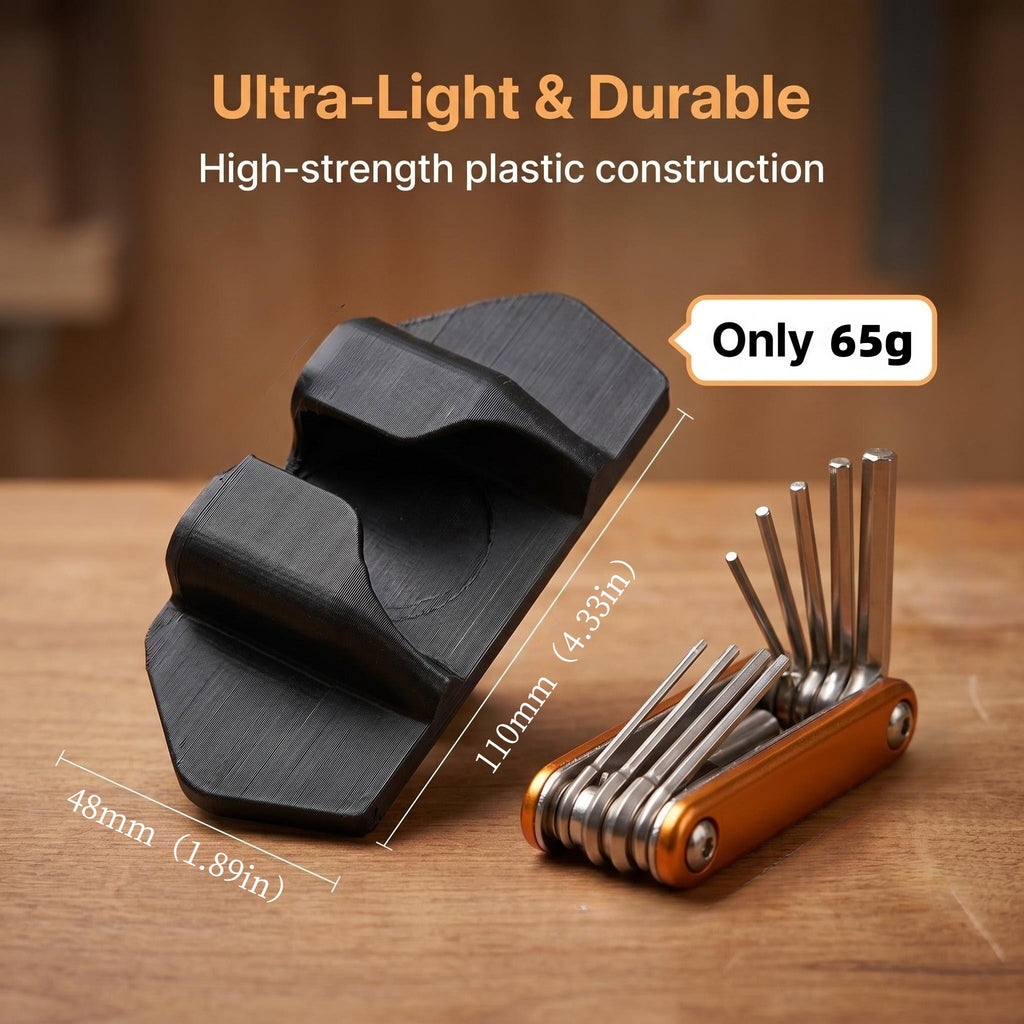 Black flat pedal adapter with 110 x 48 mm dimensions